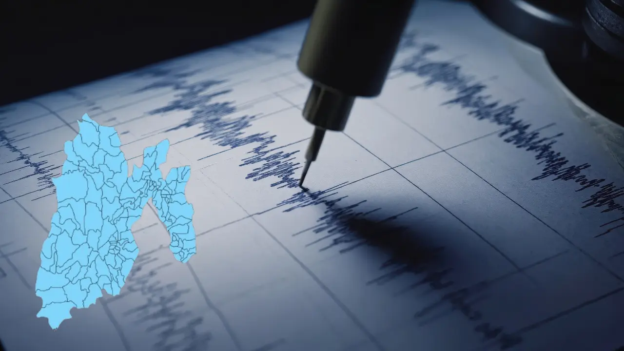 Sismógrafo y mapa del Edomex. Foto: Canva