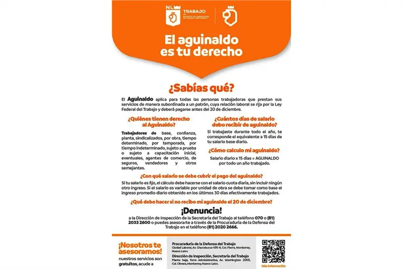 imagen recuadro El efecto del aguinaldo se perfila como un aliado clave para la economía de Nuevo León en Navidad 2025. Foto: Secretaria del Trabajo de Nuevo León