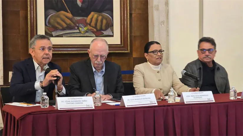 Conferencia de prensa por Megabloqueo de transportistas con Rosa Icela Rodríguez en SEGOB Foto: Mario Flores