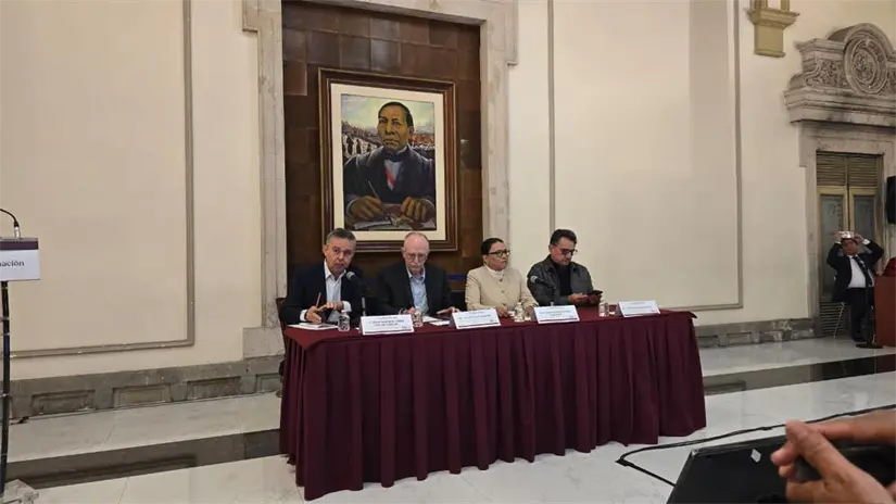 Conferencia de prensa por Megabloqueo de transportistas con Rosa Icela Rodríguez en SEGOB Foto: Mario Flores