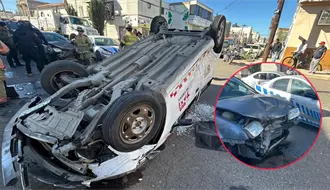 VIDEO | Choque en zona centro de Durango provoca volcadura y cuantiosos daños