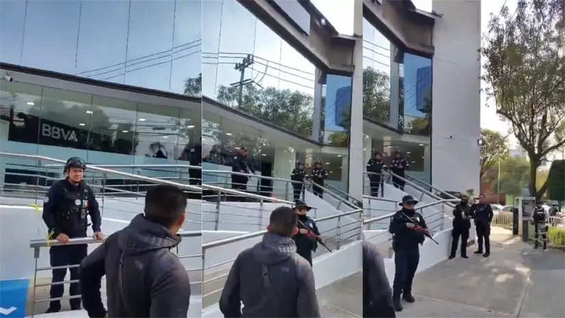 imagen recuadro Sucursal bancaria donde presuntamente se dio un intento de asalto que termino en balacera. | Foto: Juan Manuel López