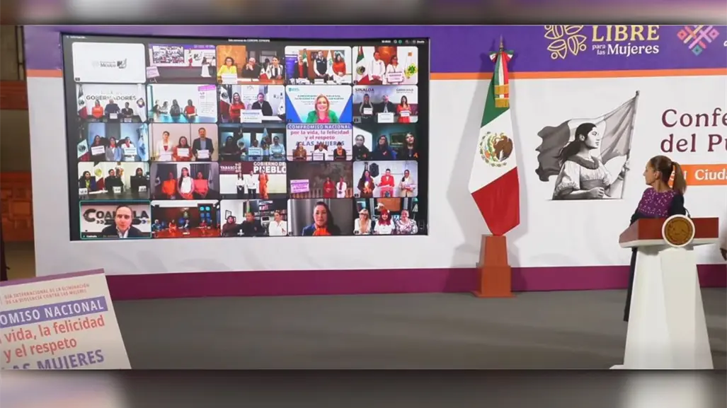 Manolo Jiménez conmemora 25N empoderando a las mujeres en conferencia con Sheinbaum