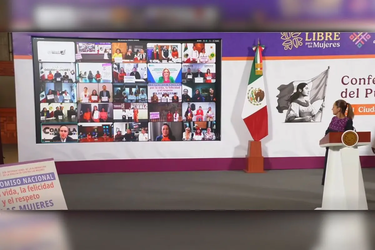 Manolo Jiménez en conferencia de la mañanera del pueblo con Claudia Sheinbaum / Foto: Manolo Jiménez | Canva