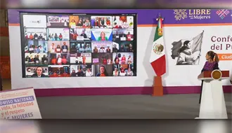 Manolo Jiménez expone programas de empoderamiento durante mensaje con Sheinbaum