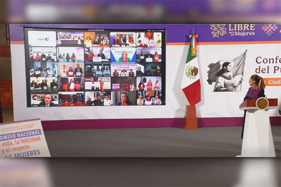 Manolo Jiménez conmemora 25N empoderando a las mujeres en conferencia con Sheinbaum