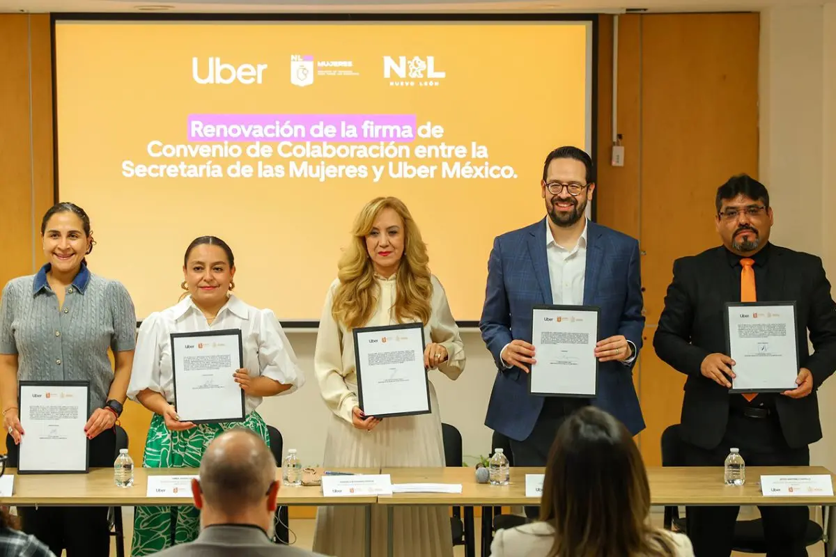Convenio de la Secretaría de las Mujeres de Nuevo León y Uber. Foto: Gobierno de Nuevo León