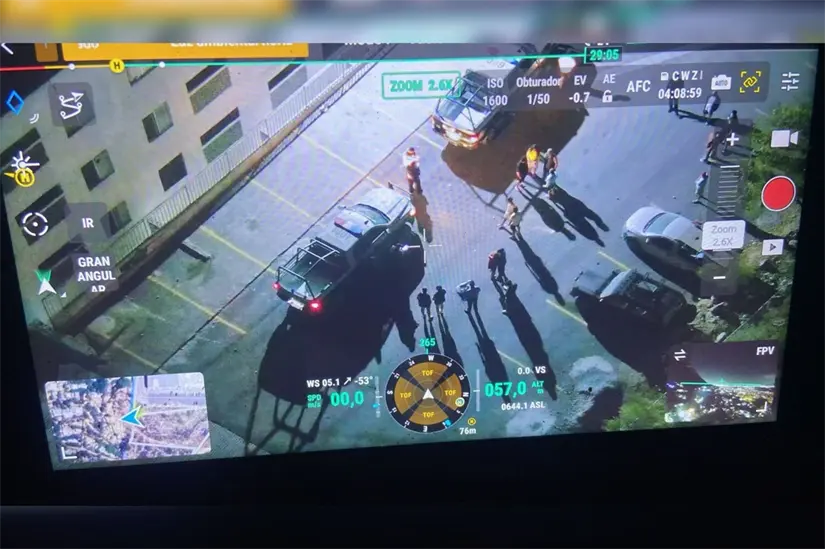 imagen recuadro El despliegue de drones inteligentes con tecnología térmica. Foto: Policía de Escobedo