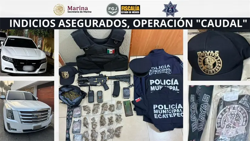 Indicios que fueron asegurados durante la detención de 