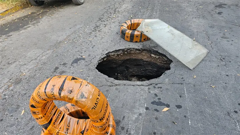 imagen recuadro Socavón en Iztacalco. Foto: Ramón Ramírez