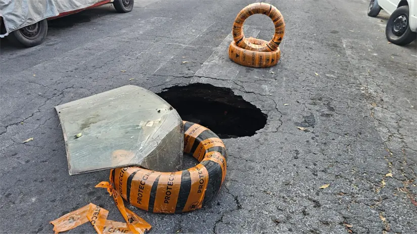imagen recuadro Socavón en Iztacalco. Foto: Ramón Ramírez