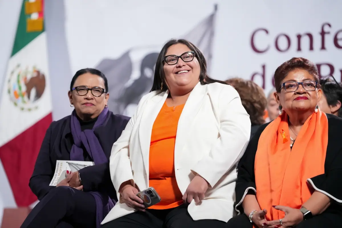 Rosa Icela Rodríguez, Citlalli Hernández y Ernestina Godoy Foto: Gobierno de México