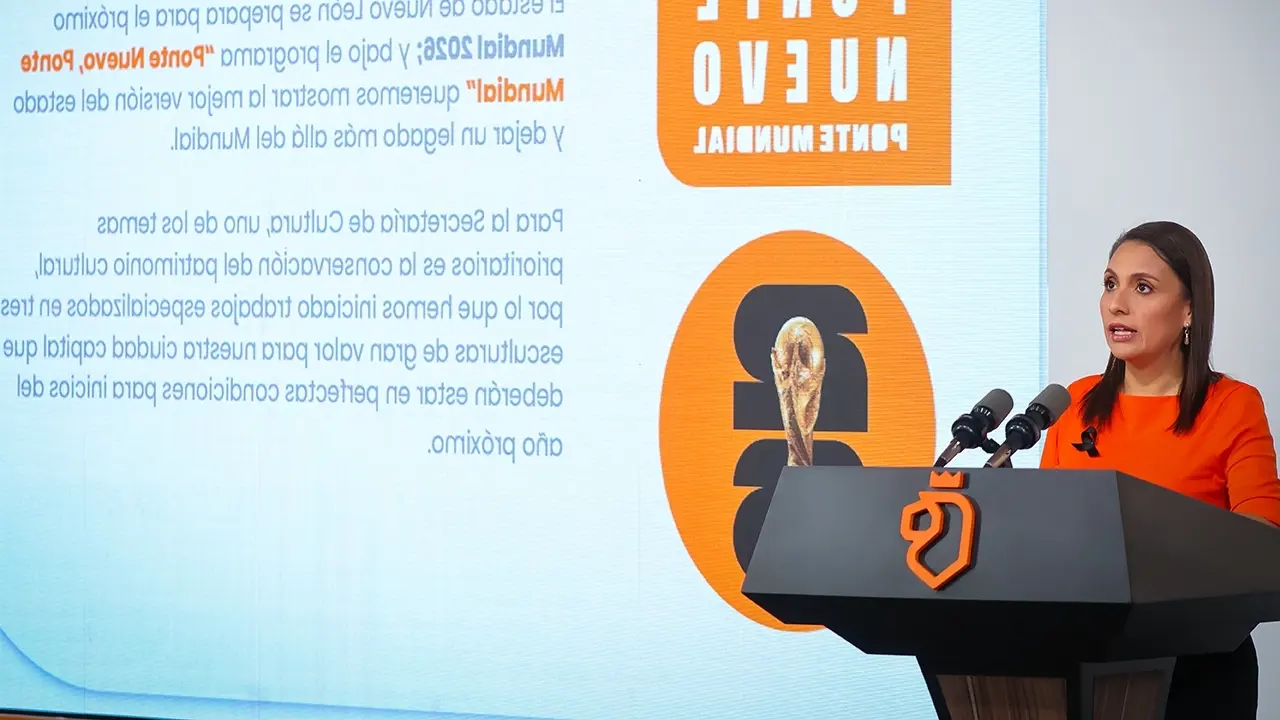 La Secretaria de Cultura, Melissa Segura Guerrero en el Nuevo León Informa. Foto: Gobierno de Nuevo León