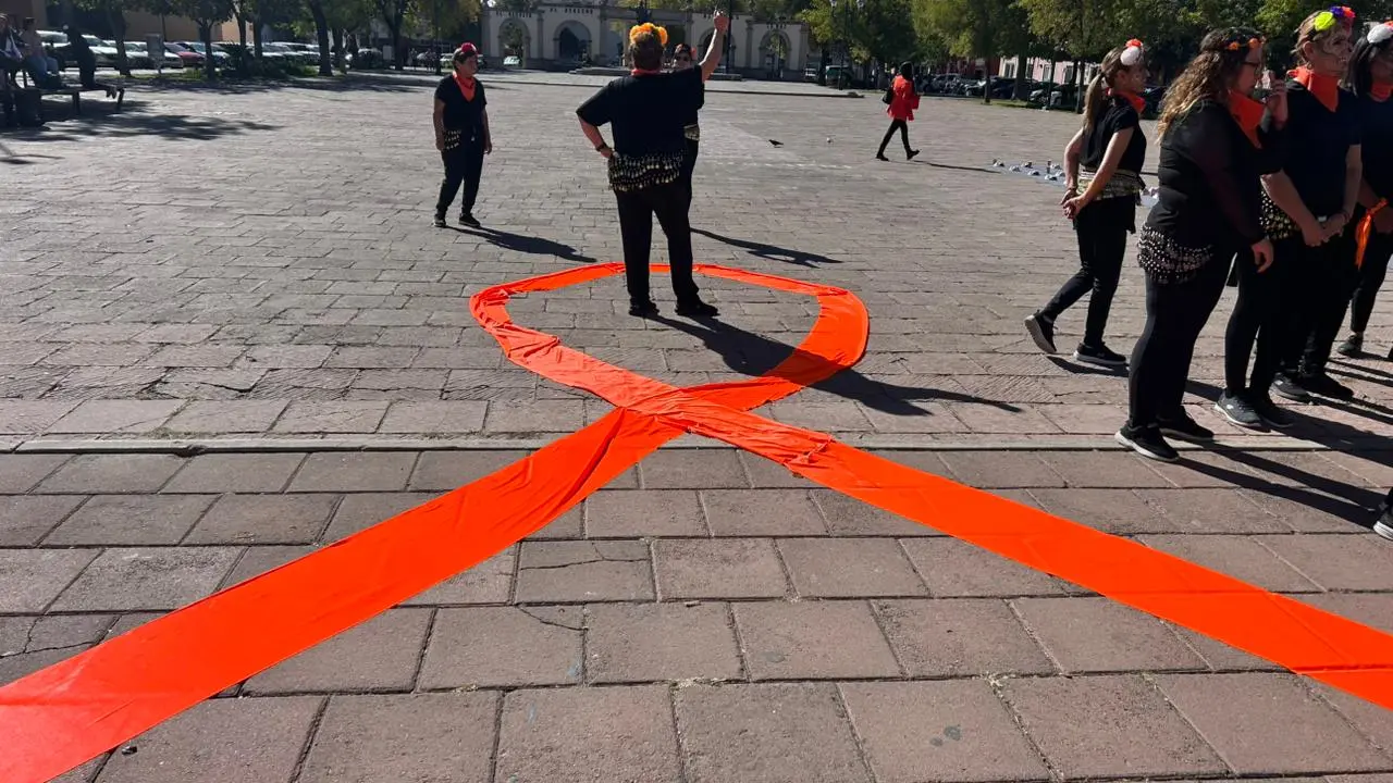La Asociación Sí hay mujeres en Durango conmemoró el 25N en la ciudad capital. | Foto: Alejandro Ávila.