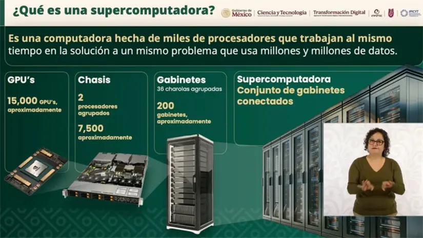 permitirá alcanzar 314 petaflops, lo que significa realizar 314 mil billones de operaciones por segundo, FOTO: Captura de pantalla (Youtube: Claudia Sheinbaum)