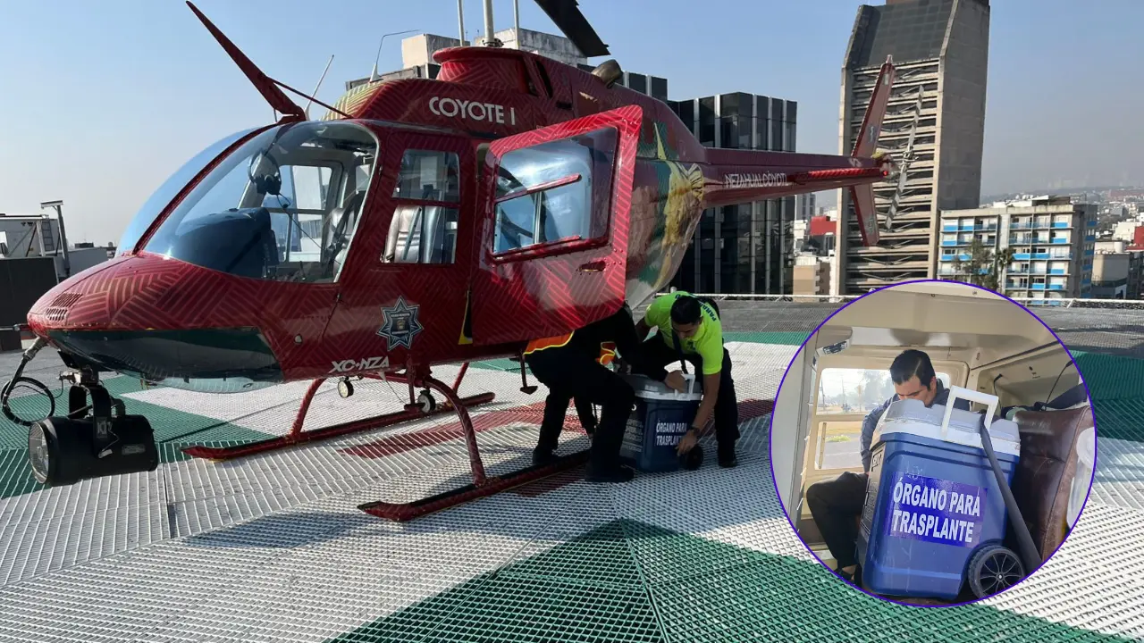 Se realiza el traslado aéreo de órganos para ser trasplantados desde Edomex. | Foto: Especiales