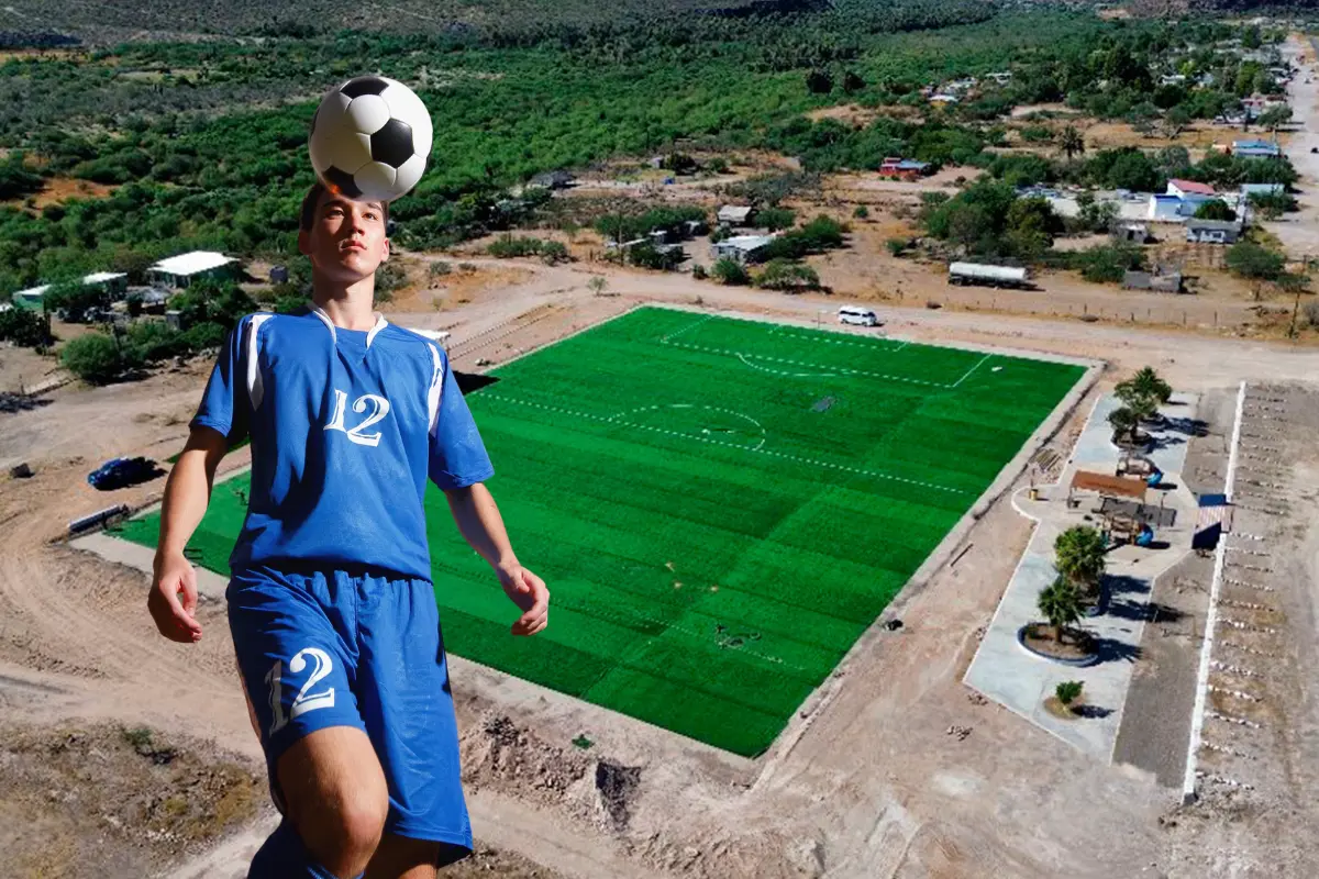 En San Ignacio ya podrán jugar fútbol con este espacio recién rehabilitado por el Gobierno del Estado. Fotos: Gobierno del Estado | Canva.