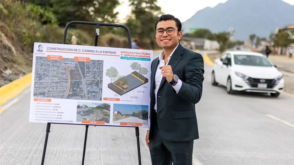 Félix Arratia inaugura pavimentación en Camino a las Espinas en Juárez, Nuevo León