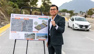 Félix Arratia inaugura pavimentación en Camino a las Espinas en Juárez, Nuevo León
