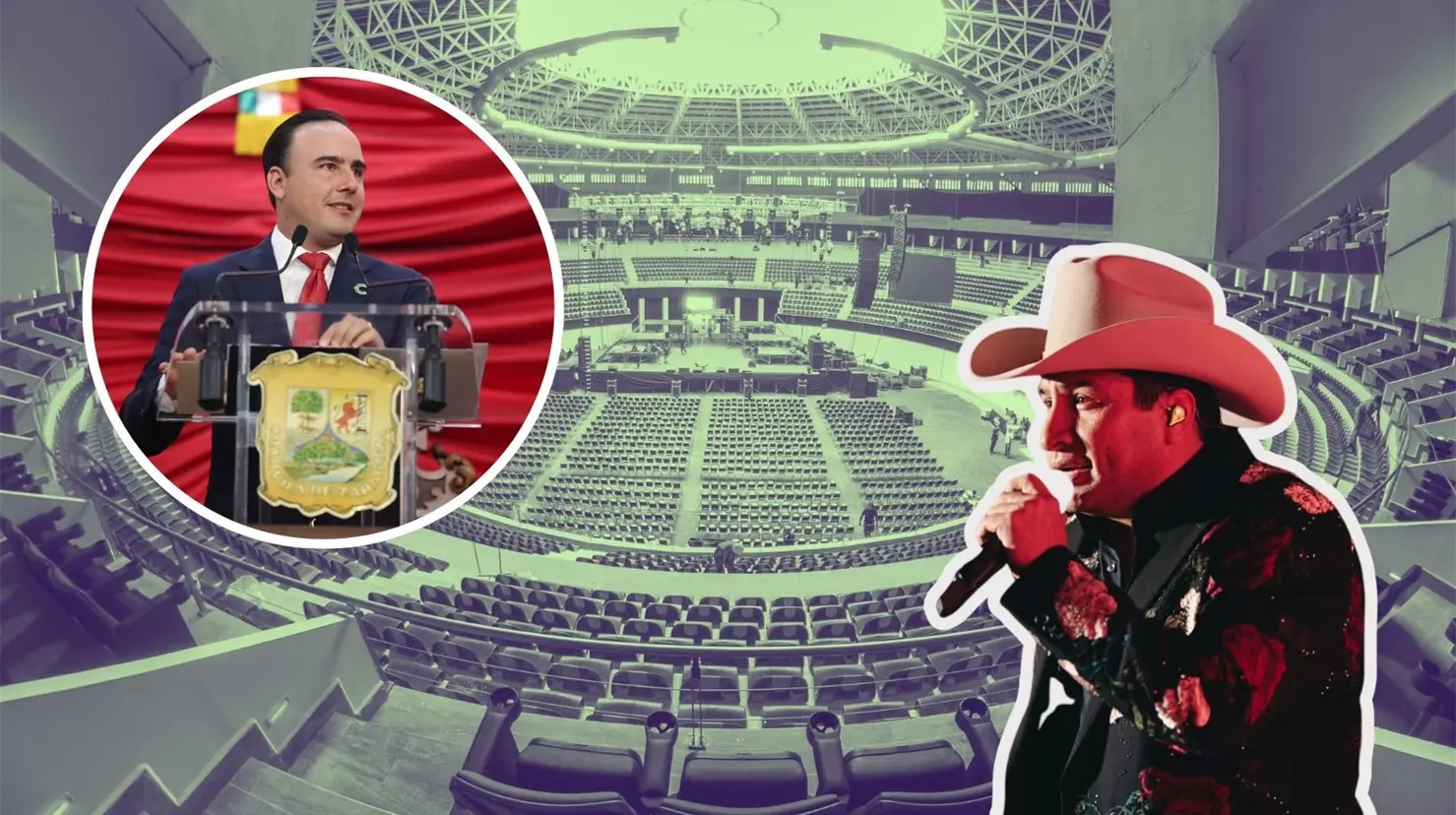 Julión Álvarez es uno de los invitados especiales al informe del gobernador Manolo Jiménez en el Coliseo Centenario de Torreón. (Coliseo Centenario | Manolo Jiménez | Julión Álvarez)