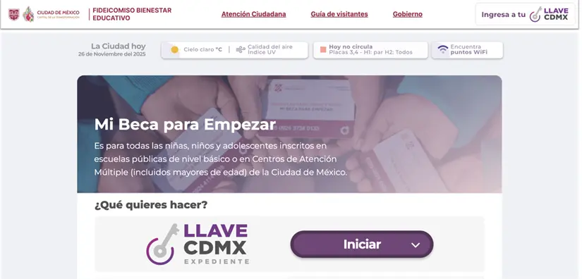 imagen recuadro Página Mi Beca para Empezar Foto: captura