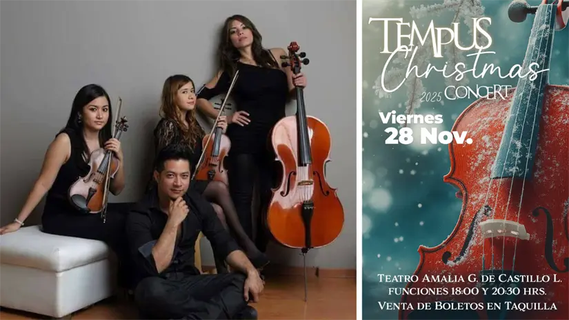 imagen recuadro El concierto se realizará este próximo 38 de noviembre en el Teatro Amalia G. de Castillo Ledón | Foto: Tempus Quartet