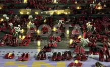 VIDEO | Más de 100 zapatos rojos en Nezahualcóyotl exigen alto a la violencia de género