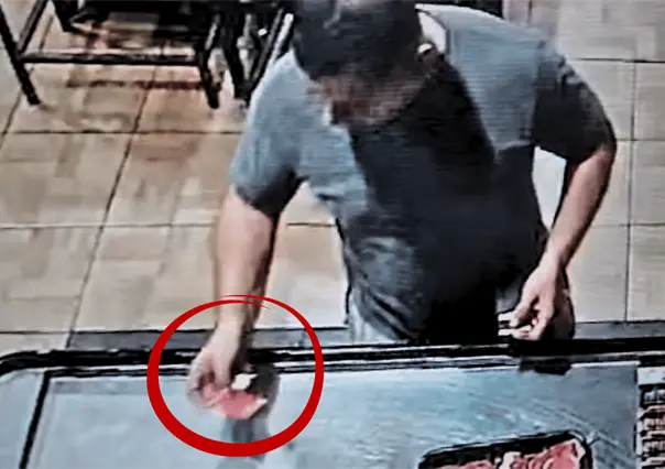 VIDEO l Sujeto roba tarjeta en plaza comercial de Monterrey y la usa para comprar carne y apostar