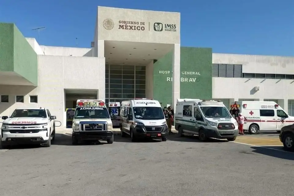 Evacuación de pacientes en Hospital General de Río Bravo