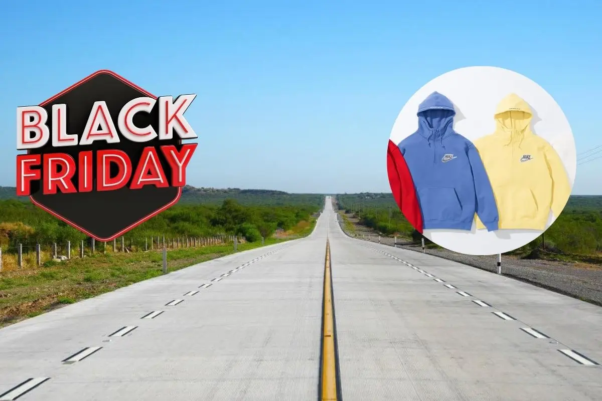 La carretera La Gloria-Colombia te lleva de manera gratuita a las mejores tiendas de Texas para cazar ofertas por el Black Friday. Foto: Facebook El Gobierno de Nuevo León / Canva / Esquire