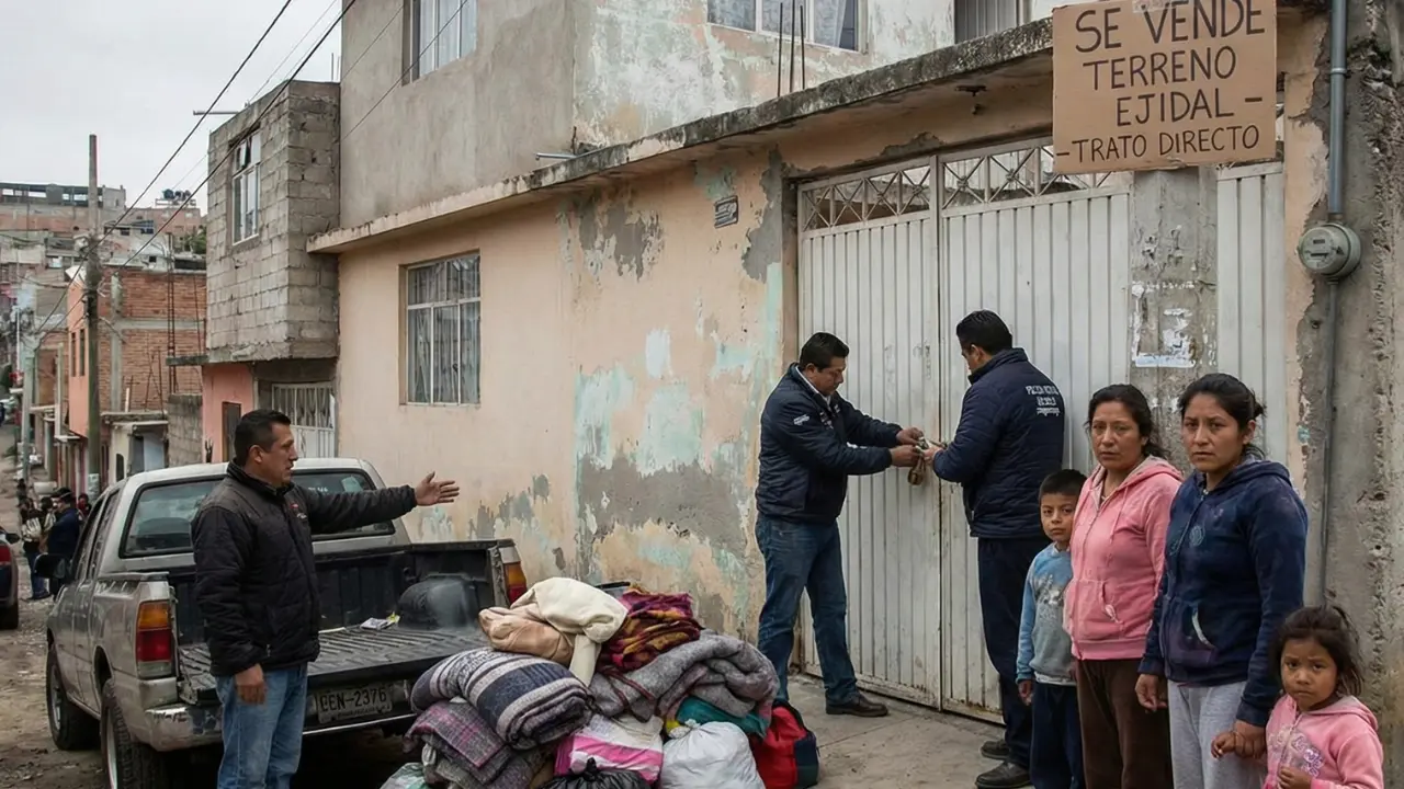 Ejemplificación del delito por despojo en Atizapán, Estado de México | Foto: Gemini IA