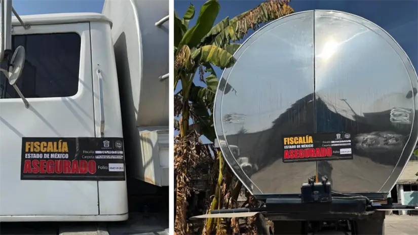 Aseguramiento de pipas en EDOMEX | Foto: Fiscalía General de Justicia del Estado de México