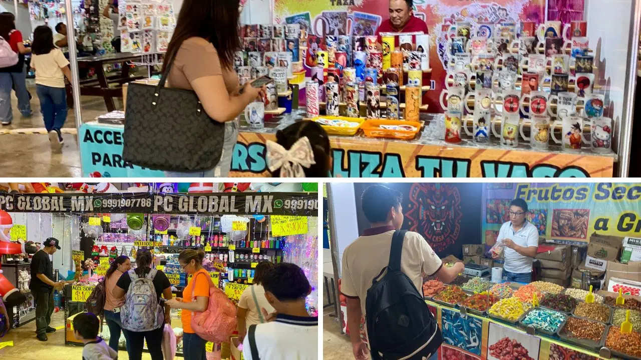 Aspectos de los comercios que se presentan en el Mercadito Canacintra en el marco de la feria Yucatán Xmatkuil 2025.- Fuente Feria Yucatan