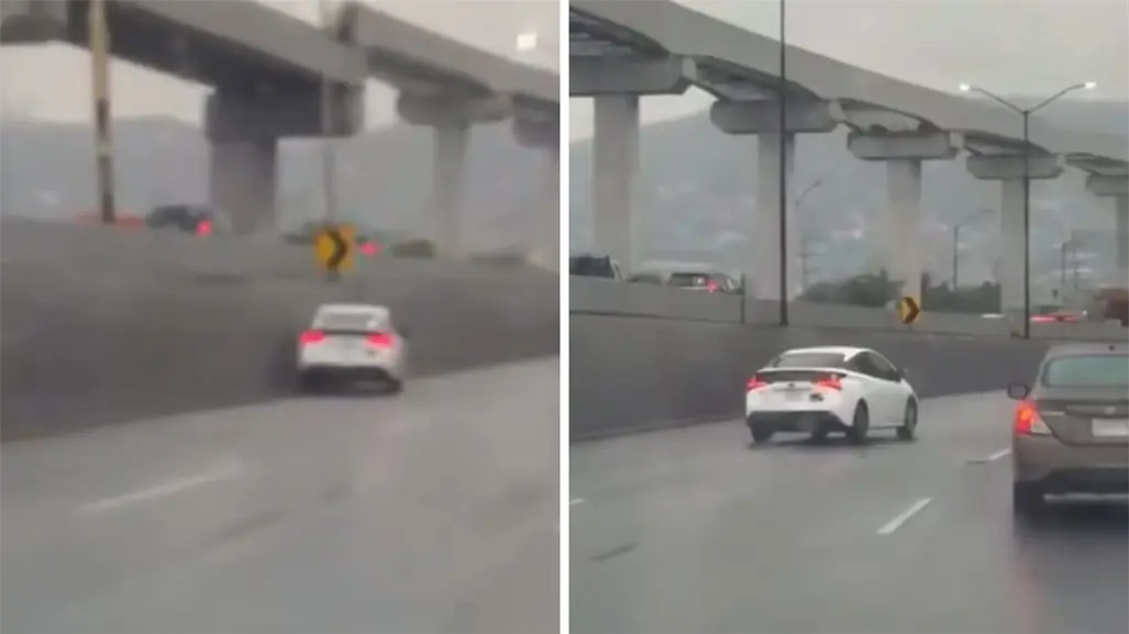 VIDEO I Conductor pierde el control y se estrella en barda en avenida Constitución