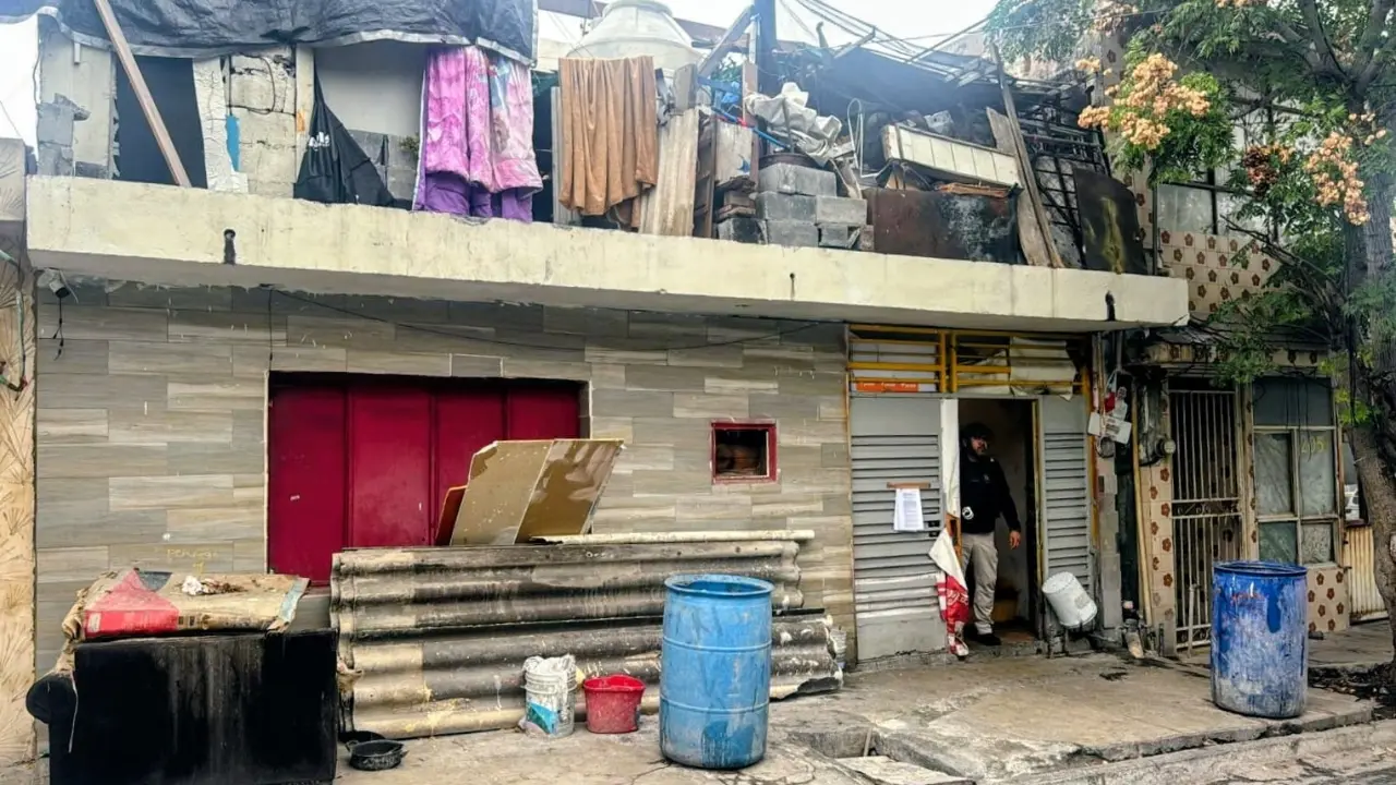 Domicilio cateado en el centro de Santa Catarina. Foto: Fiscalía General de Justicia de Nuevo León