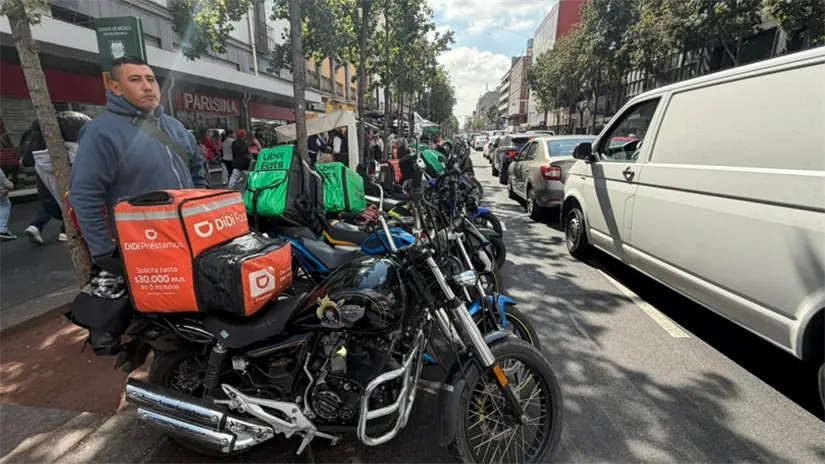 imagen recuadro Manifestación de repartidores de plataformas digitales. Foto: Ramón Ramírez