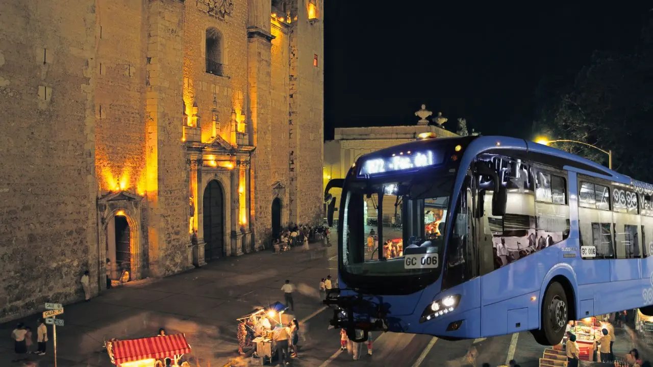 Las rutas nocturnas del Va y Ven operan desde el Centro de Mérida. Foto: Canva | Va y Ven