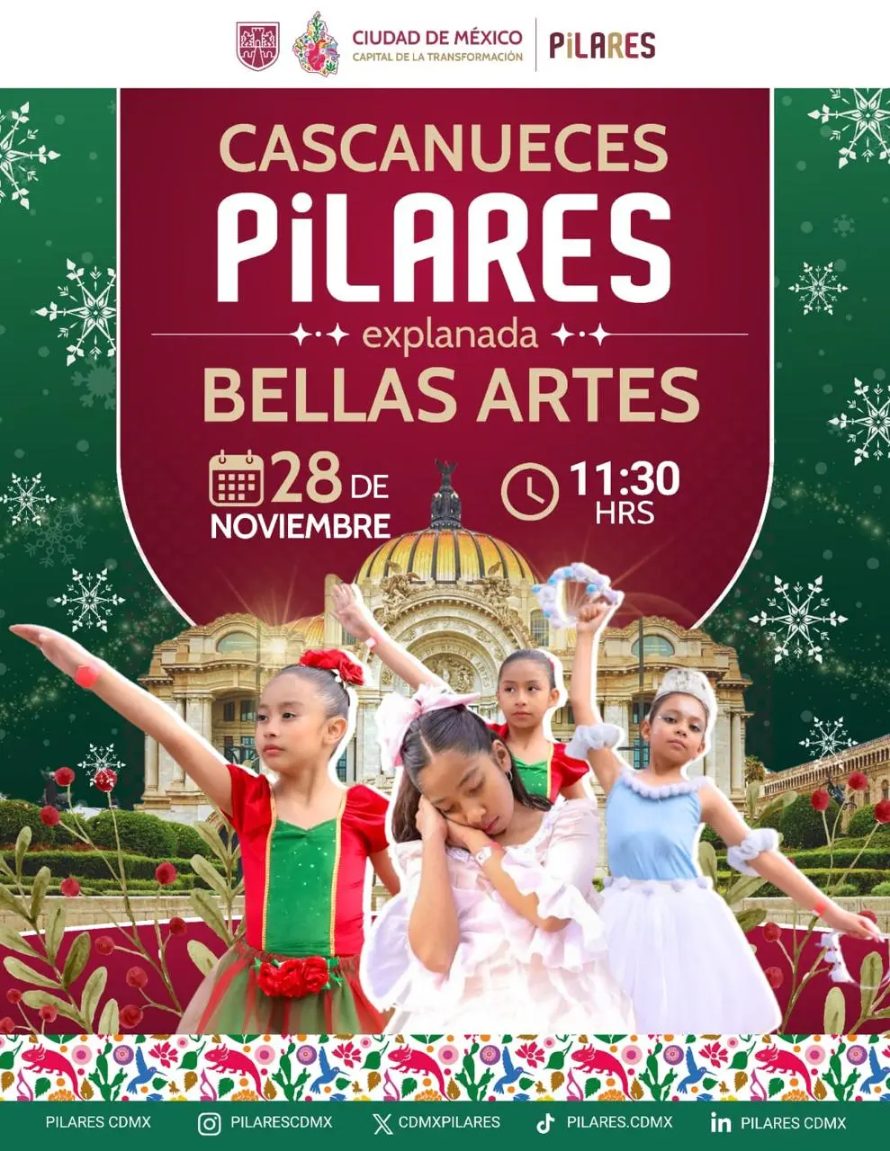 imagen recuadro Promo de PILARES sobre función del Cascanueces en Bellas Artes. GobCDMX