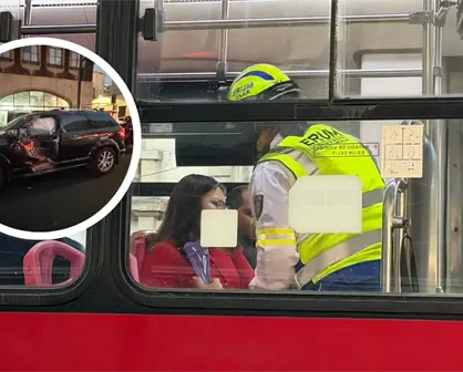 VIDEO | Choque entre camioneta y Metrobús en Balderas deja cuatro lesionados