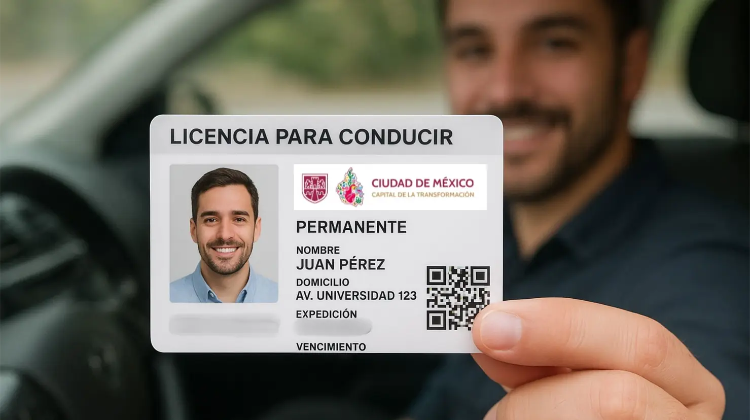 Conductor con licencia de conducir permanente en CDMX. Foto: IA | Canva