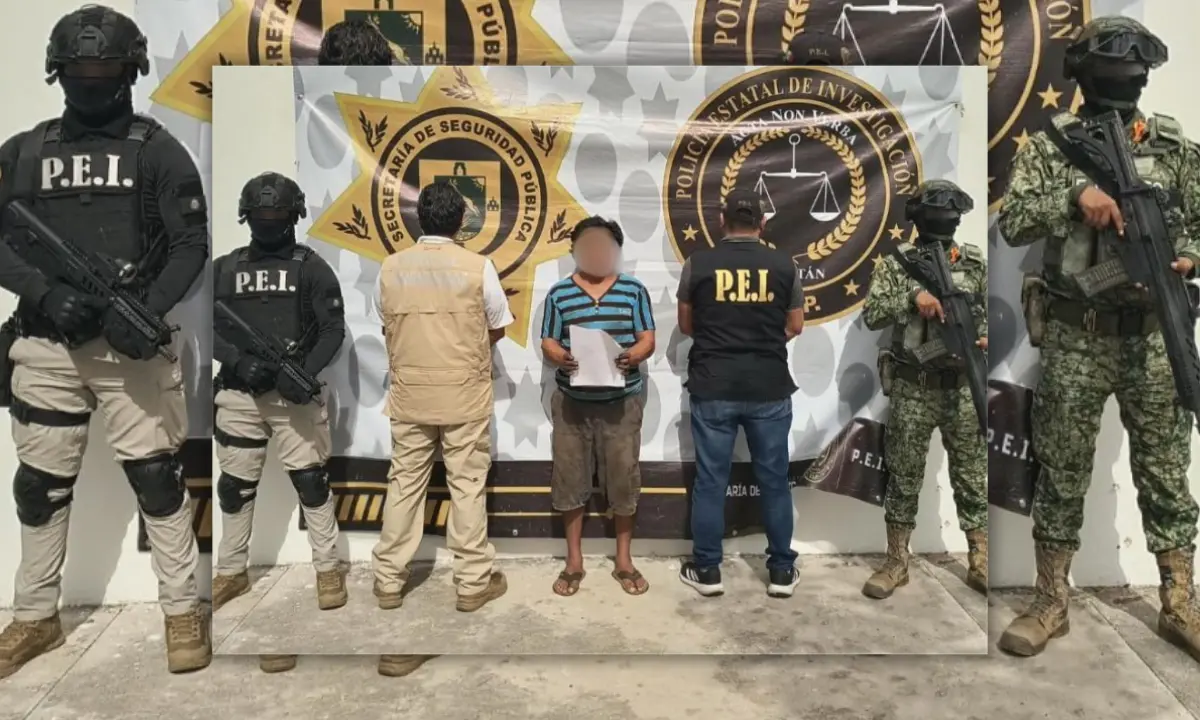 Detenido por delitos sexuales y privación ilegal de la libertad en enero de 2025 Foto: SSP Yucatán