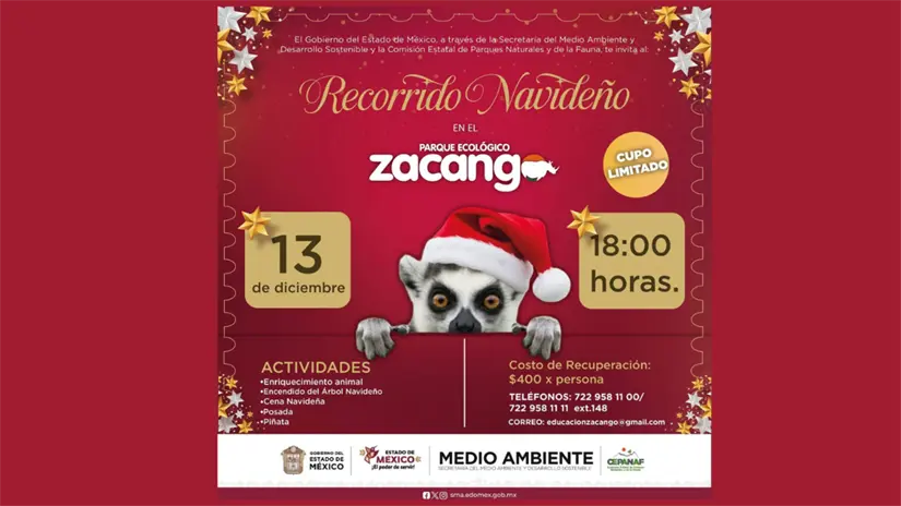imagen recuadro Actividades del recorrido navideño en el Zoológico Zacango | Gobierno del Estado de México | Canva