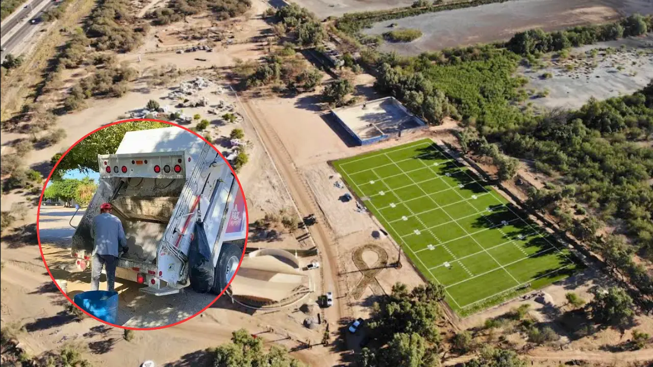 Vista aérea del Ecoparque y sus alrededores; el proyecto de transferencia de residuos se plantea dentro de esta zona de uso comunitario. Foto: Google Maps | Ayuntamiento de La Paz