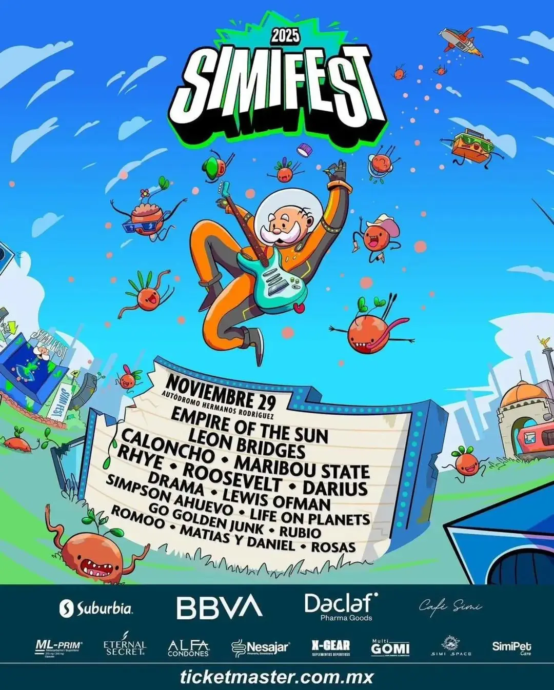 imagen recuadro Cartel del Simi Fest 2025 en CDMX. Foto: @Ticketmaster_Me