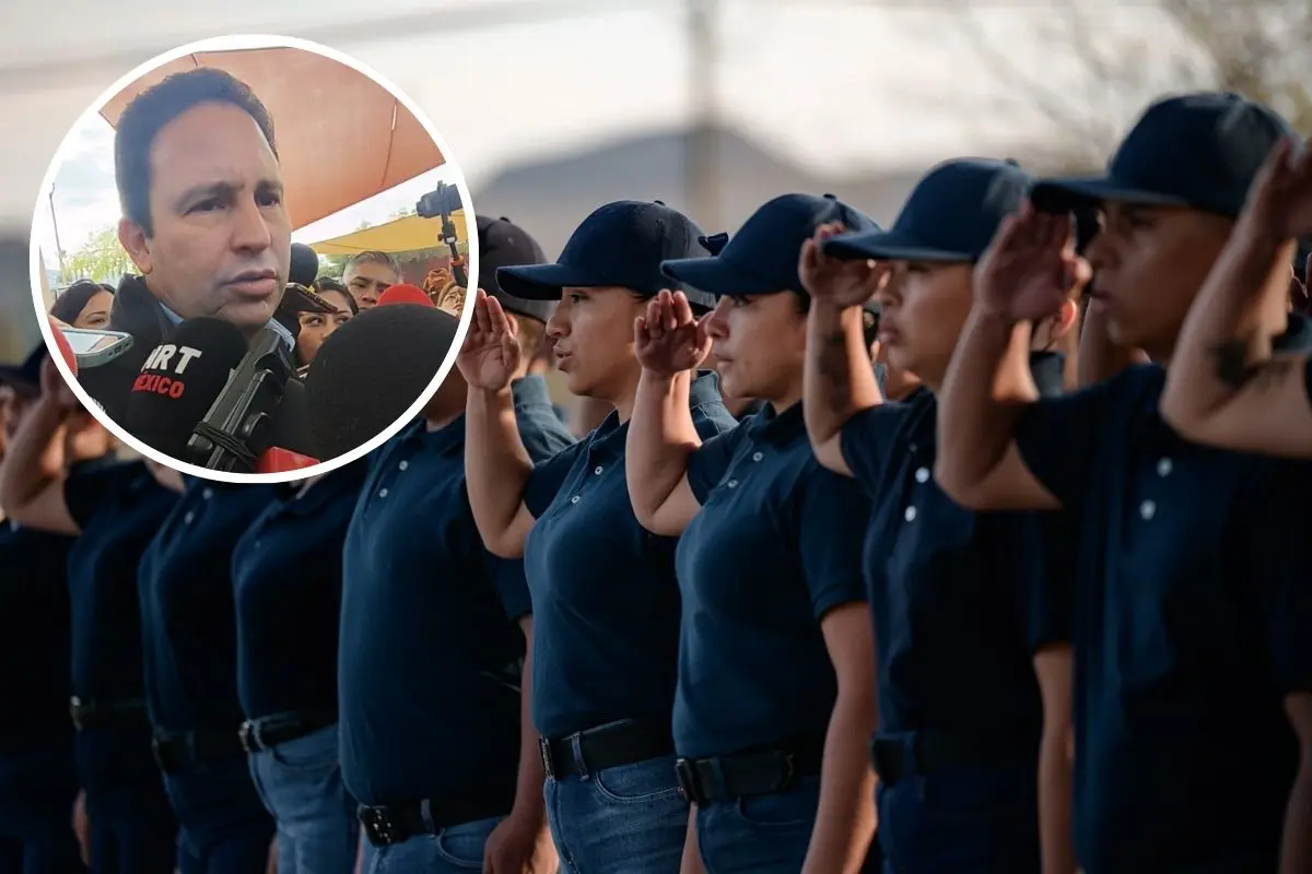 Javier Díaz en entrevista con medios anuncia plan para sumar 300 nuevos policías / Foto: SS Saltillo | Marco Juárez | Gobierno de Saltillo