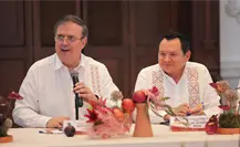 Se reúne Joaquín Díaz Mena con Marcelo Ebrard en Yucatán; ratifican respaldo federal a la entidad