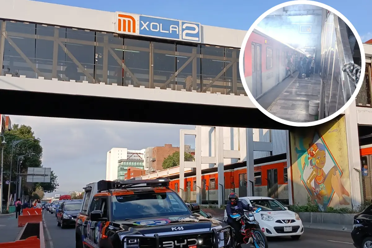 Desalojan estación Xola de la Línea 2 del Metro de la CDMX por humo. Foto: Especial