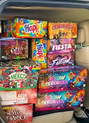 Pirotecnia decomisada por la policía de Apodaca Foto: Alcalde César Garza Arredondo