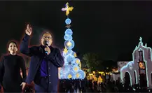 Andrés Mijes da inicio a la Navidad con el encendido del pino en Escobedo Andrés Mijes da inicio a la Navidad con el encendido del pino en Escobedo