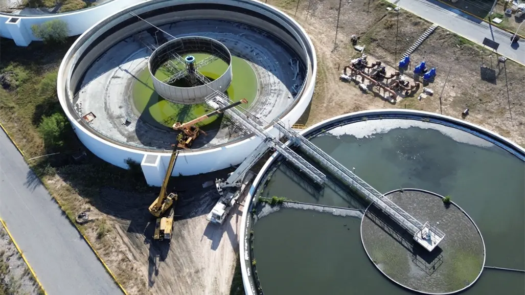 Américo supervisa rehabilitación de planta tratadora en Nuevo Laredo; la PITAR alcanza ya un 70% de avance